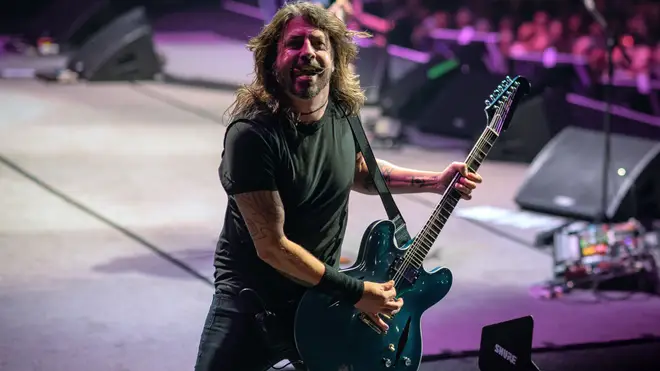 Dave Grohl performing with Foo Fighters in 2021