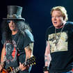 Axl Rose and Slash performing with Guns N'Roses in Texas in October 2019