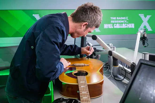 Noel Gallagher signed this very special guitar when he came into the Radio X studio recently