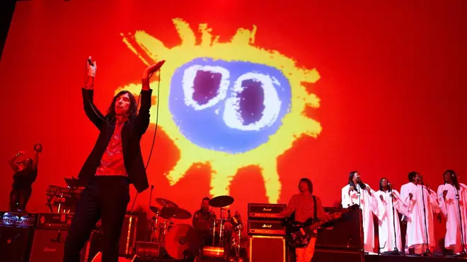 Primal Scream perform their classic 1991 album 'Screamadelica' live at the O2 Brixton Academy on the 25th March 2011. Credit: Phil Bourne/Redferns via Getty Images.