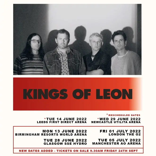 Kings of Leon have announced new UK tour dates for 2022