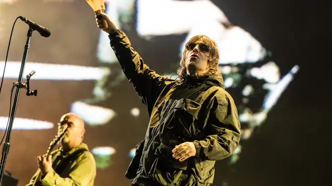 Liam Gallagher performs on stage at during Isle Of Wight Festival 2021