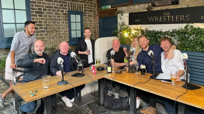 This is what the team looked like by the end of the Chris Moyles Show Pubcast 2021