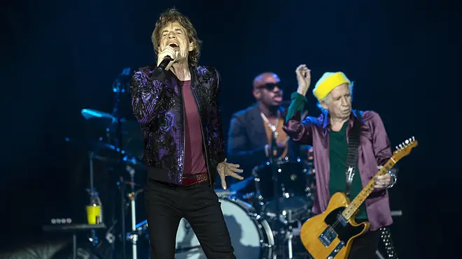 The Rolling Stones performing with drummer Steve Jordan in Charlotte on 30 September.