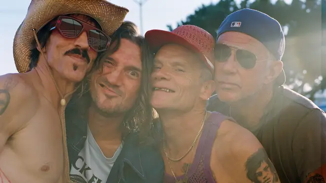 Red Hot Chili Peppers in 2021:  Anthony Kiedis, John Frusciante, Flea and Chad Smith