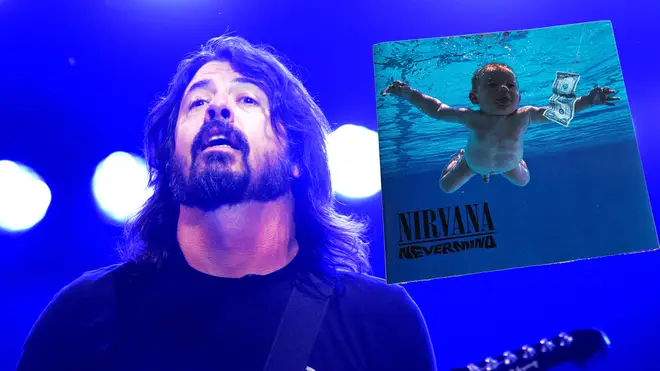 Dave Grohl and the cover to Nirvana's Nevermind