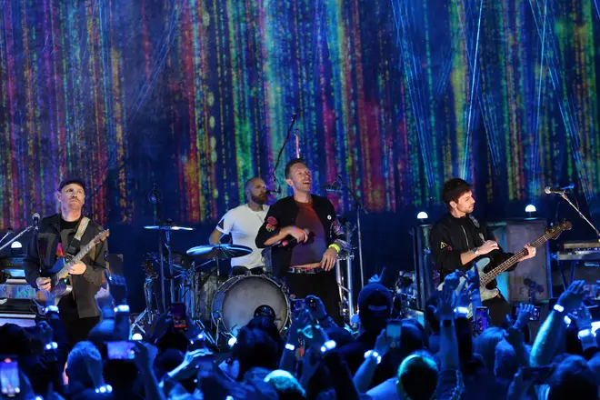 Coldplay launch their new album Music Of The Spheres at London's O2 Shepherds Bush Empire on 12 October
