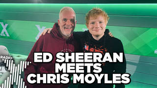 Ed Sheeran and Chris Moyles chat in the Radio X studio