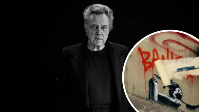 Christopher Walken with painted over Banksy inset