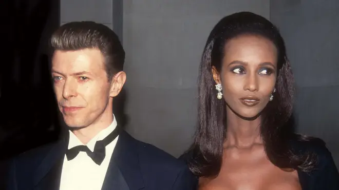 David Bowie and his wife Iman in 1990