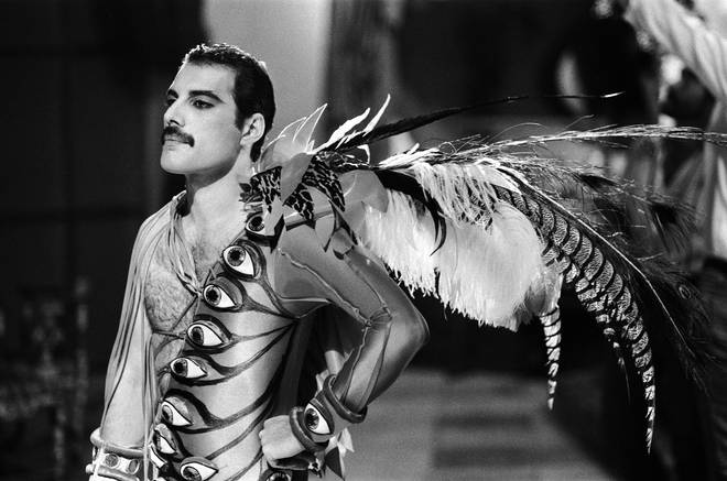 Freddie Mercury making the video for Queen's It's A Hard Life in June 1984