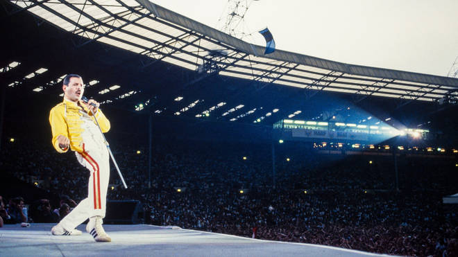 Queen perform at Wembley Stadium, July 1986
