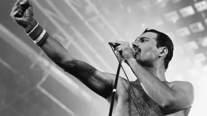 Freddie Mercury as millions knew him: the charismatic frontman of Queen