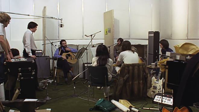 The Beatles recording at Apple studios in London, January 2021