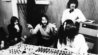 The Beatles recording at their Apple studio in January 1969