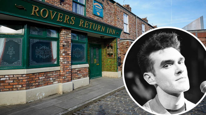 Morrissey in 1985 and the current Coronation Street set
