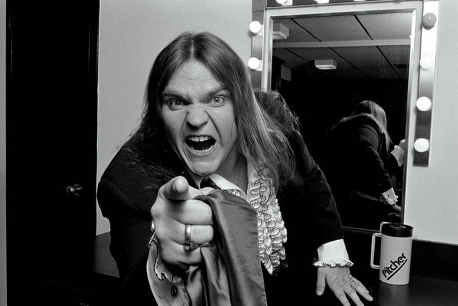 Meat Loaf backstage at the Manchester Apollo in 1981