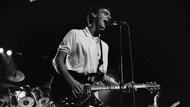 Paul Weller onstage with The Jam at Cliffs Pavilion, Southend on the band's farewell tour in September 1982.