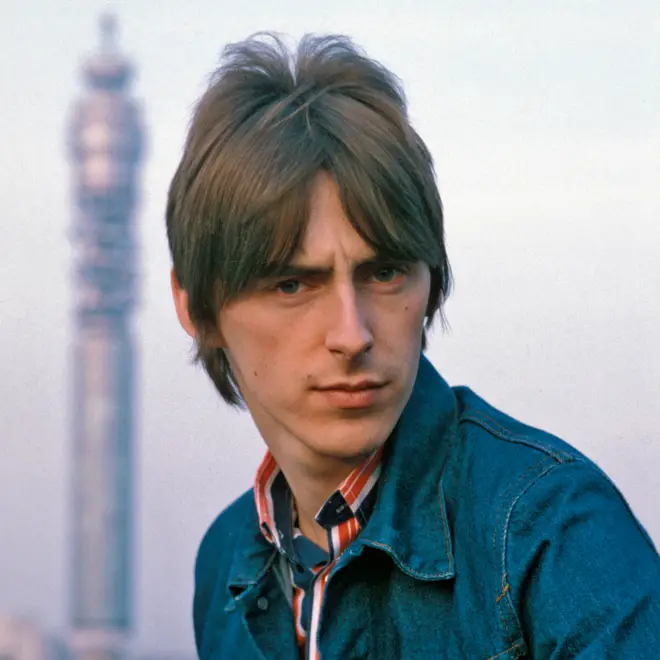 Paul Weller sat on the roof of AIR Studios in London's Oxford Circus, January 1982.