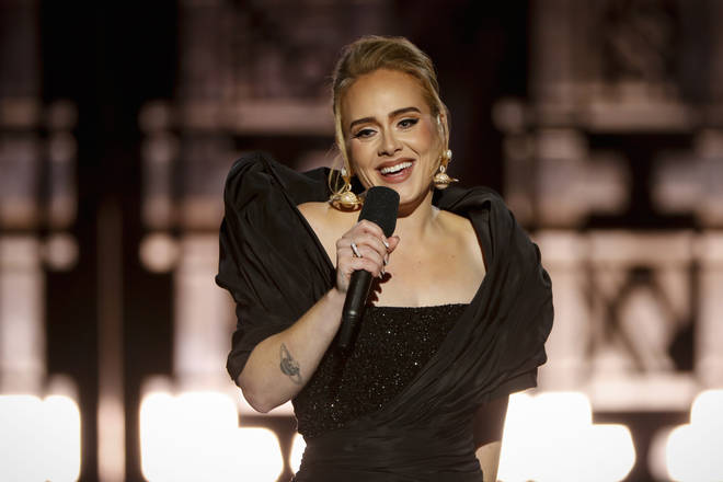 Adele performing at her One Night Only special in October 2021