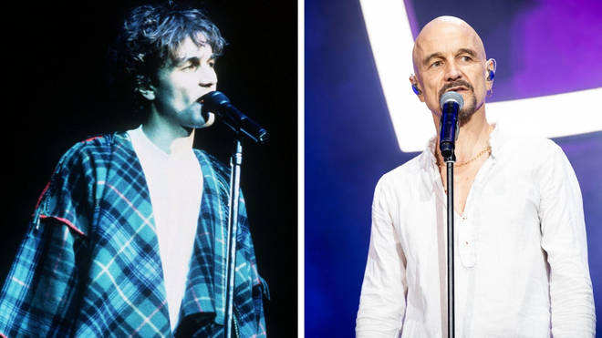 Tim Booth of James in 1992... and at the Isle of Wight Festival 2021