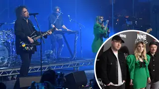 The Cure's Robert Smith performs with Chvrches at The NME Awards