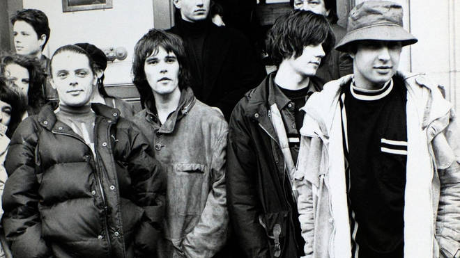 The Stone Roses in 1990: Mani, Ian Brown, John Squire and Reni outside Wolverhampton Magistrates court