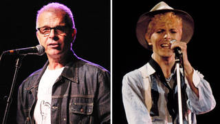Tony Visconti in 2007 and David Bowie in 1983