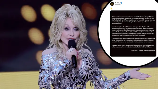 The Rock & Roll Hall of Fame has responded to Dolly Parton&squot;s request to "bow out" of the running this year