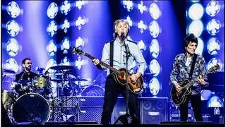 The Beatles Paul McCartney, Ringo Starr perform Get Back with The Rolling Stones' Ronnie Wood at The O2, London in December 2018