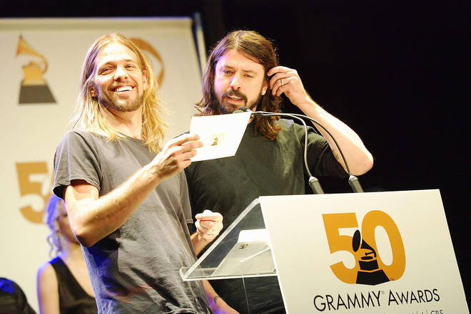 Taylor Hawkins and Dave Grohl announcing the Grammy nominations back in December 2007