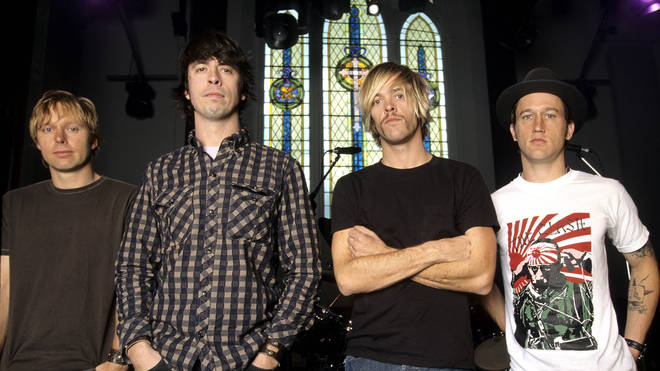 Foo Fighters in Melbourne, 2002: Nate Mendel, Dave Grohl, Taylor Hawkins and Chris Shiflett