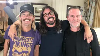 Taylor Hawkins, Dave Grohl and Chris Moyles in 2017