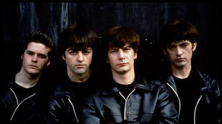 Fake Beatles in the film Backbeat: cot Williams, Gary Bakewell, Ian Hart and Chris O'Neill