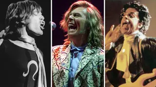 Mick Jagger in 1969, David Bowie in 2000 and Prince in 1987