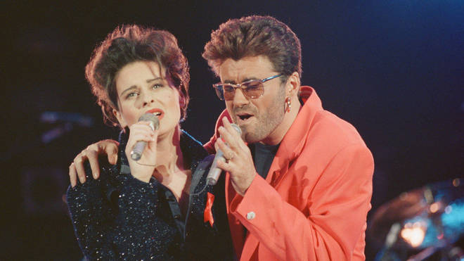 George Michael and Lisa Stansfield perform These Are The Days of Our Lives at the Freddie Mercury Tribute Concert