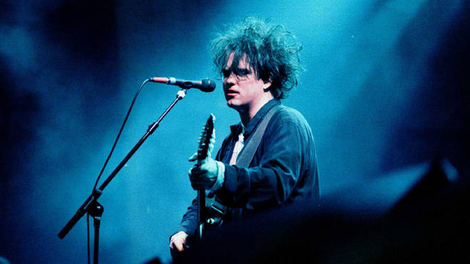 Robert Smith performing with The Cure in California, 5th July 1992.