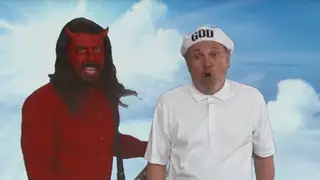 Dave Grohl plays Satan alongside Billy Crystal as God on Jimmy Kimmel Live