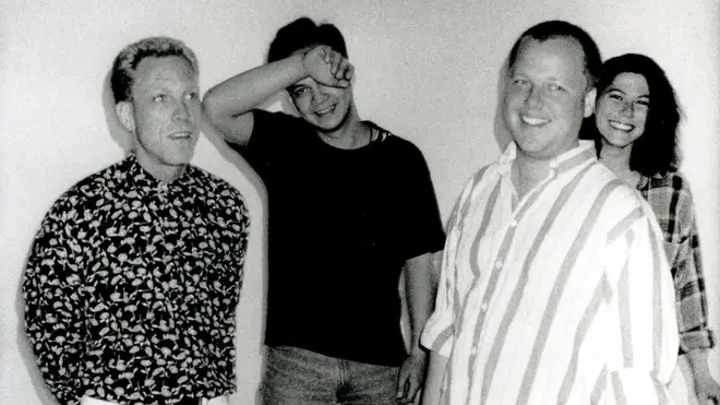 The line-up of Pixies that made Doolittle: Dave Lovering (drums), Joey Santiago (guitar), Black Francis (vocals and guitar) and Kim Deal (bass)
