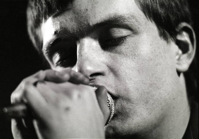 Ian Curtis, performing with Joy Division in Rotterdam in January 1980