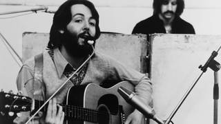 Paul McCartney and Ringo Starr at Apple's Saville Row studios during the "Get Back" sessions in January 1969