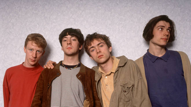 The "baggy" Blur in June 1991: Dave Rowntree, Graham Coxon, Damon Albarn and Alex James,