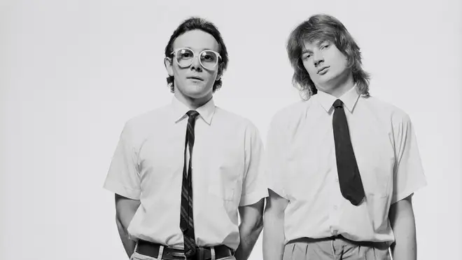 Trevor Horn in his Buggles days with musical partner Geoff Downes, June 1979