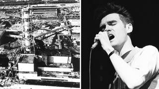 Morrissey onstage in 1984; the Chernobyl disaster in 1986