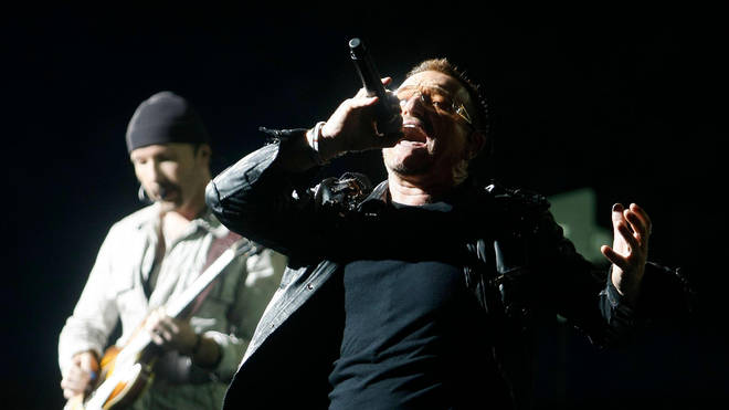 Bono and The Edge kick off the highest grossing tour in history at the Camp Nou stadium, Barcelona, 30 June 2009