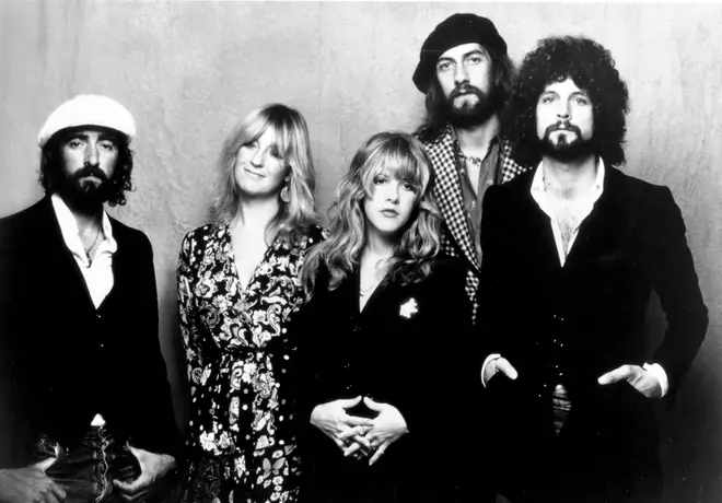 Fleetwood Mac in 1975: John McVie, Christine McVie, Stevie Nicks, Mick Fleetwood, and Lindsey Buckingham