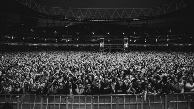 The crowds on the second night of The Killers at Emirates Stadium on 4th June