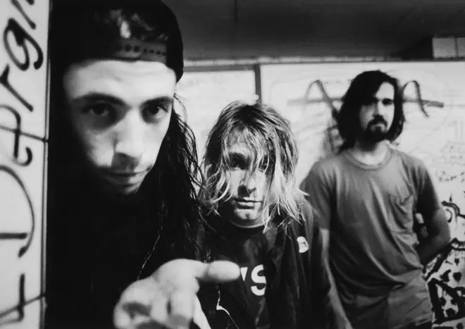 Nirvana in 1991: Dave Grohl, Kurt Coabin, Krist Novoselic
