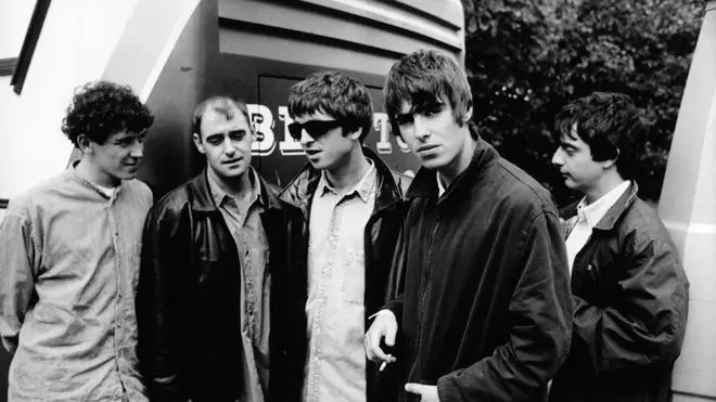 Oasis in 1994: Tony McCarroll, Paul 'Bonehead' Arthurs, Noel Gallagher, Liam Gallagher, Paul 'Guigsy' McGuigan