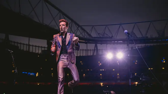The Killers' Brandon Flowers in Manchester's Emirates Old Trafford